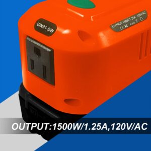 150W Power Inverter Fit for Milwaukee M18 18V Battery, DC 18V to AC 120V Portable Battery Inverter Generator with Dual USB and AC Charger Adapter and 200LM LED Light Power Supply Station