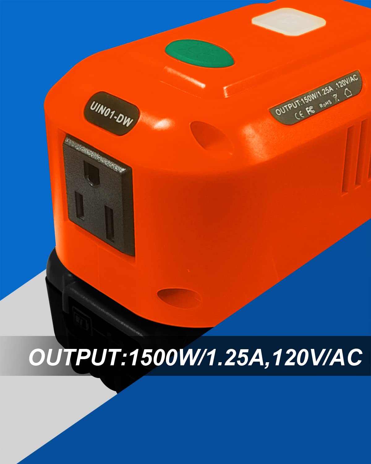 150W Power Inverter Fit for Milwaukee M18 18V Battery, DC 18V to AC 120V Portable Battery Inverter Generator with Dual USB and AC Charger Adapter and 200LM LED Light Power Supply Station