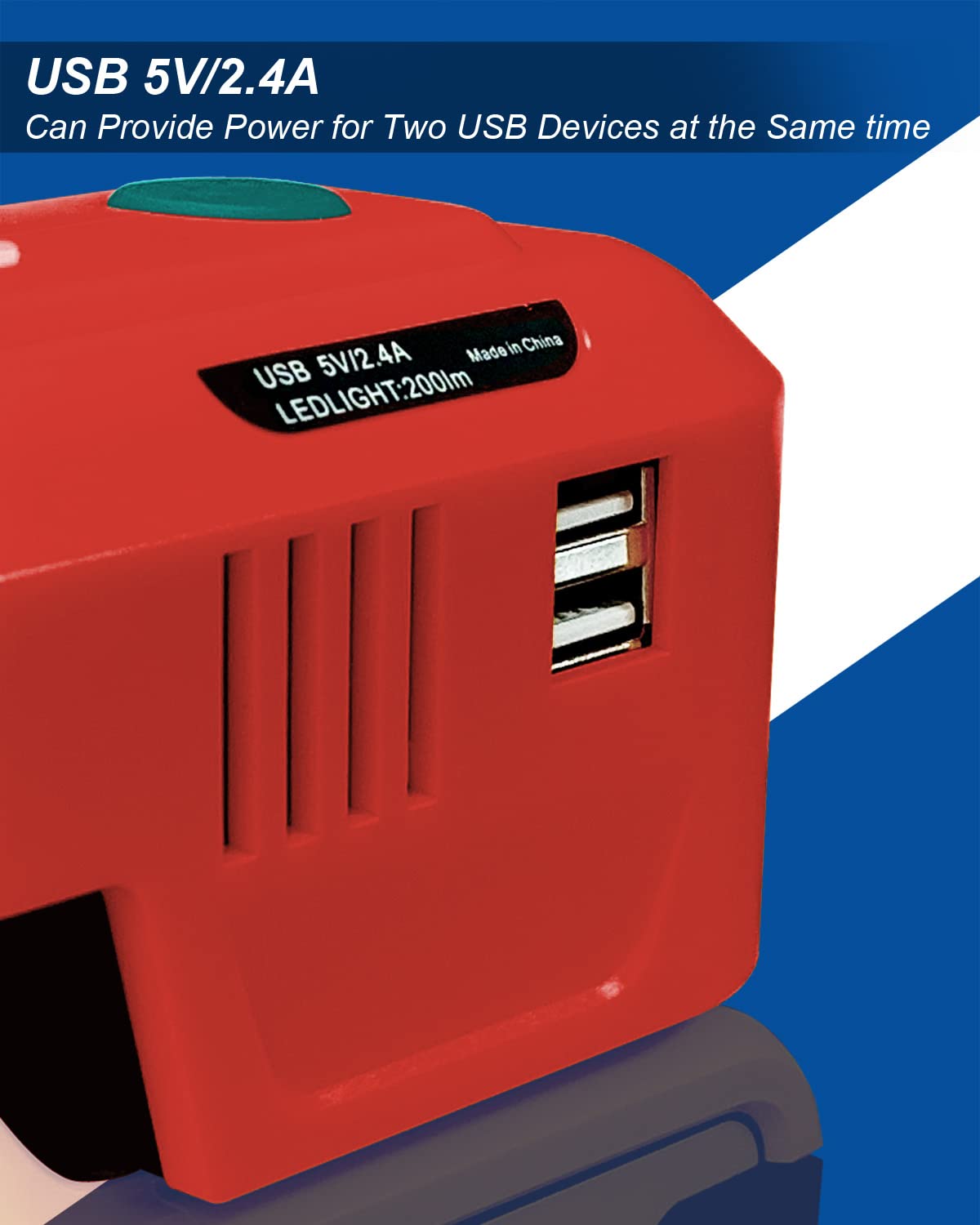 150W Power Inverter Fit for Milwaukee M18 18V Battery, DC 18V to AC 120V Portable Battery Inverter Generator with Dual USB and AC Charger Adapter and 200LM LED Light Power Supply Station