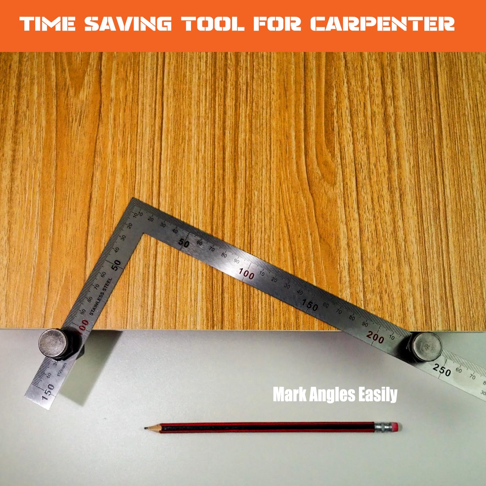 NICENICY Tall Stair Gauges for Framing Square with Holder and Carabiner, Stair Stringer Layout Tool for Carpentry, Stair Guages Knobs Tool for Circular Saw, Squares Stair and Rafter Gauge Clamps