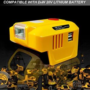 150W Power Inverter Generator Fit for Dewalt 18V 20V MAX XR Li-ion Battery, DC 20V to AC 110V-120V Portable Power Station with Dual USB Outlet and AC Outlet and 200LM LED Light Battery Inverter