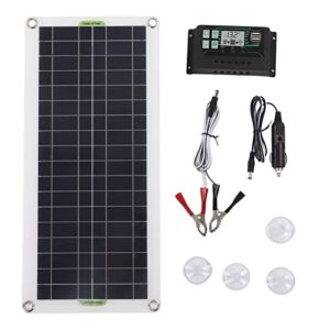 30W Solar Panel 30A Voltage Controller Kit Polycrystalline Silicon for 12V Car RV Boat Marine Trailer Polysilicon with Charge and Battery 12 Volt 10W Car, Boat, RV, Trailer,