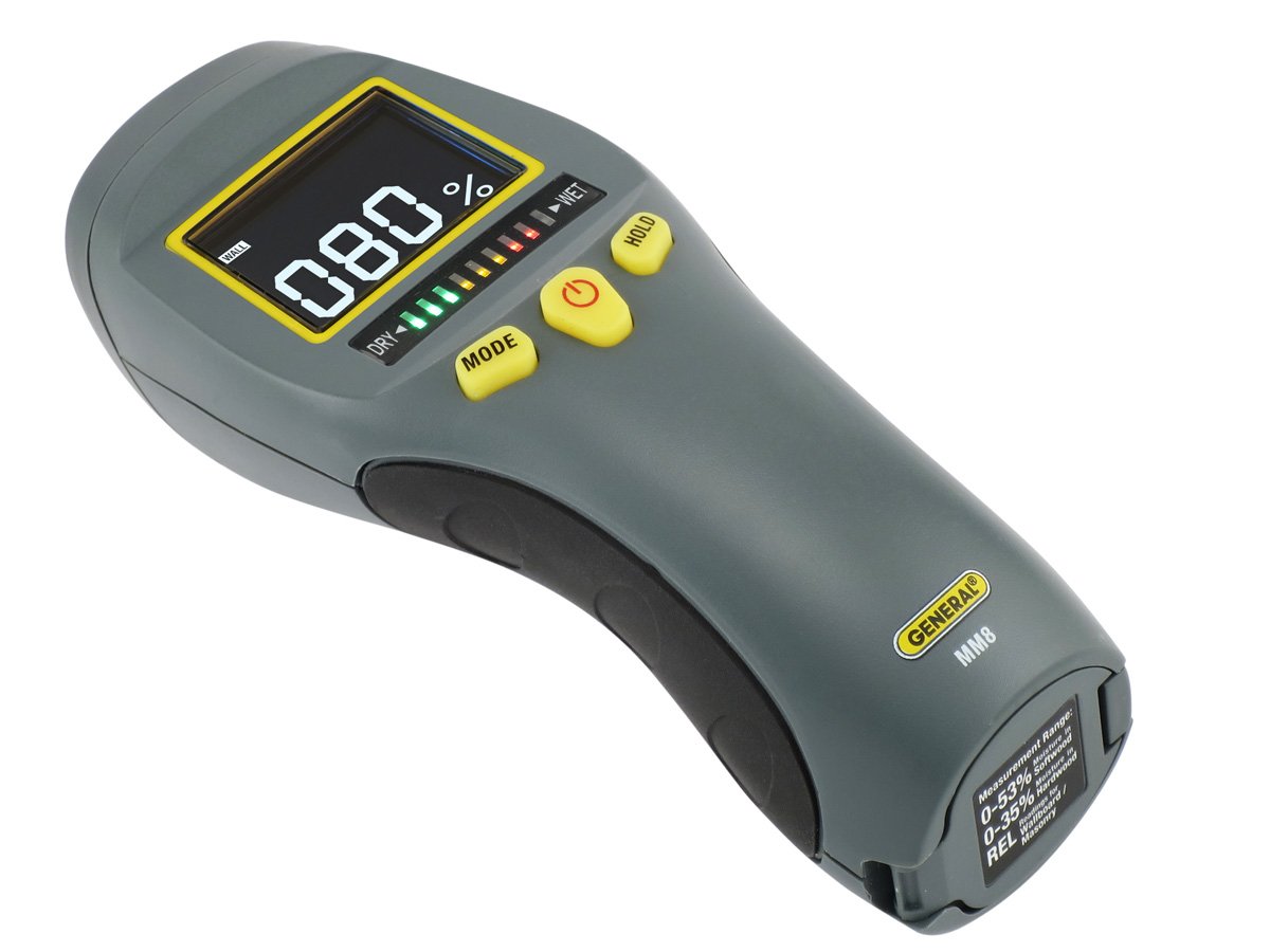 General Tools LCD Moisture Meter #MM8 - Leak and Humidity Detector & Etekcity Infrared Thermometer 774, Digital Temperature Gun for Cooking, Non Contact Electric Laser IR Temp Gauge, Yellow