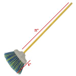 Children's Brooms 27" Long for Kids Sweeping Indoors Outdoors Leaves Wooden Handle (Set of 3)