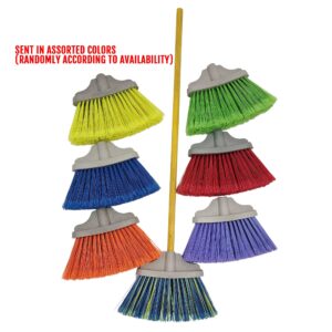 Children's Brooms 27" Long for Kids Sweeping Indoors Outdoors Leaves Wooden Handle (Set of 3)