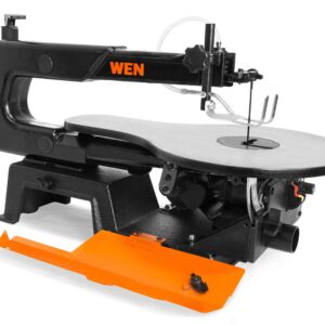 WEN 3922 16-inch Variable Speed Scroll Saw with Easy-Access Blade Changes & WA0392 120V 15-Amp Momentary Power Foot Pedal Switch for Woodworking