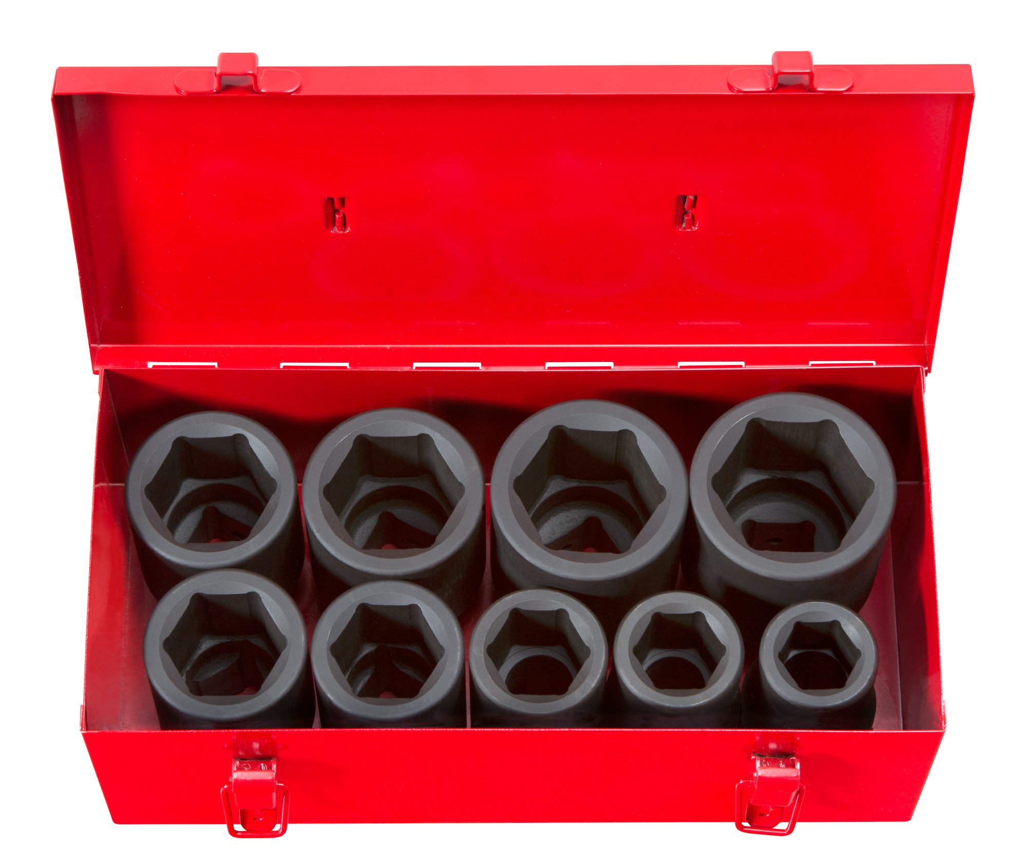 TEKTON 1 Inch Drive Deep 6-Point Impact Socket Set, 9-Piece (1-2 in.) | 4892 and BIG RED TA92006 Torin Pneumatic Air Hydraulic Bottle Jack with Manual Hand Pump, 20 Ton (40,000 lb) Capacity, Red