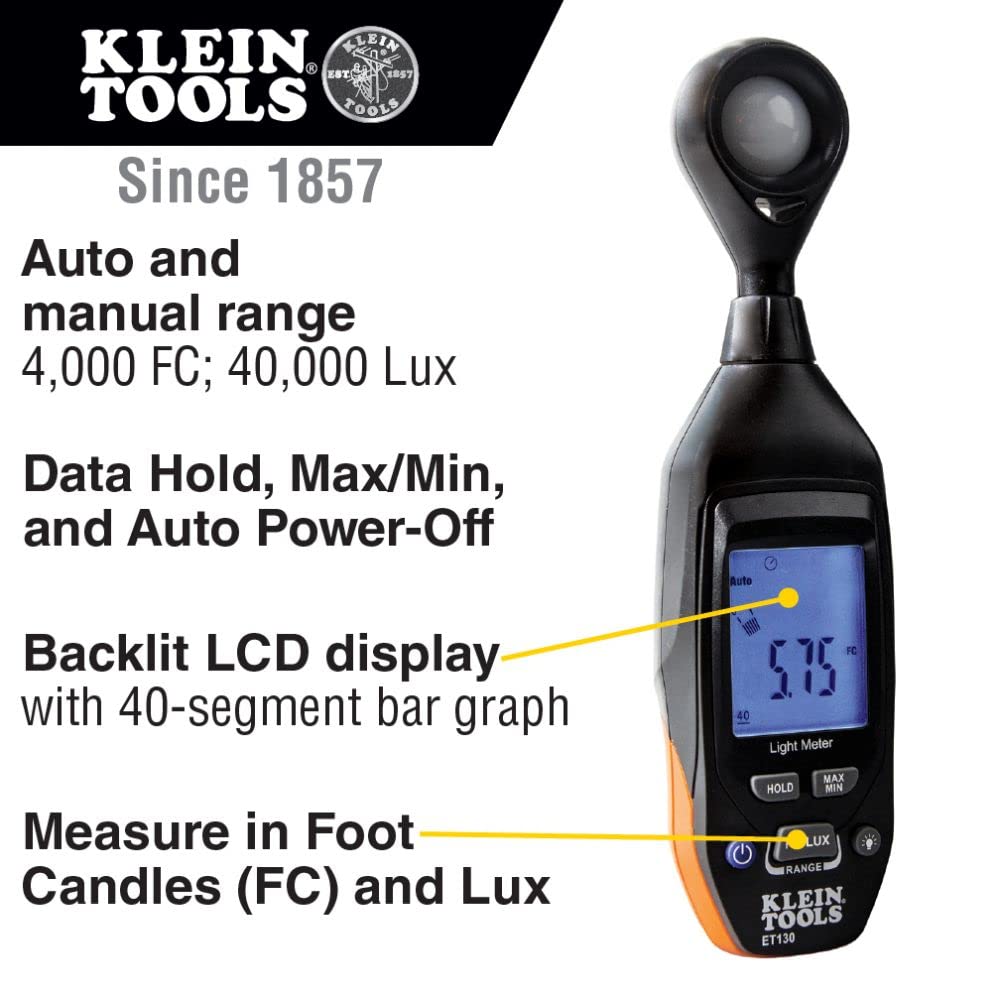Klein Tools Digital Light Meter and Multimeter Carrying Case Bundle