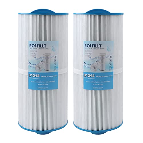 ROLFILLT PJW60TL-F2S Replaces Jacuzzi J-300 J-400 Spa Filter，Compatible with Unicel 6CH-960, Filbur FC-2800，6540-476, 6540-383, Hot Tub Filter with Closed Handle(Not be Removed). 2 Pack