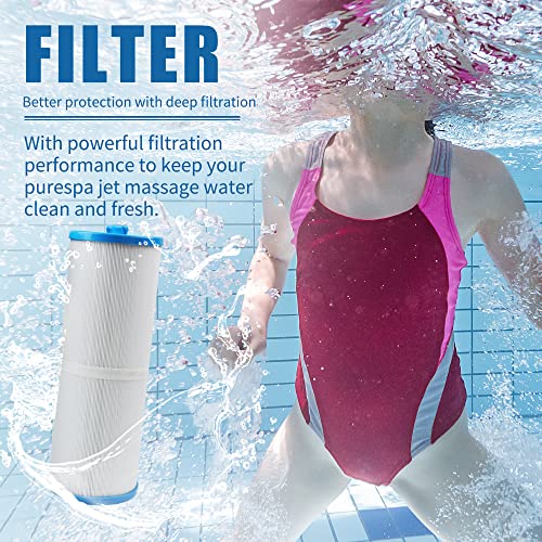 ROLFILLT PJW60TL-F2S Replaces Jacuzzi J-300 J-400 Spa Filter，Compatible with Unicel 6CH-960, Filbur FC-2800，6540-476, 6540-383, Hot Tub Filter with Closed Handle(Not be Removed). 2 Pack