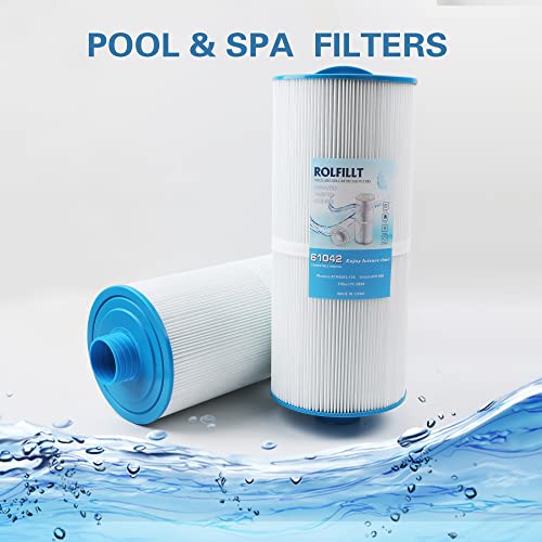 ROLFILLT PJW60TL-F2S Replaces Jacuzzi J-300 J-400 Spa Filter，Compatible with Unicel 6CH-960, Filbur FC-2800，6540-476, 6540-383, Hot Tub Filter with Closed Handle(Not be Removed). 2 Pack