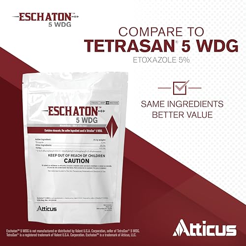 Eschaton 5 WDG Miticide (1 lb) by Atticus (Compare to TetraSan) - Etoxazole 5% Insecticide - Kills Spider Mites (Packaged as 8x2 oz Packages)