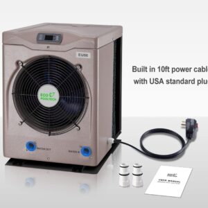 ECOPOOLTECH-Pool Heater for Above Ground Pools,Pool Heat Pump,14000BTU/hr,Up to 5000gallons,110V~120V/60Hz