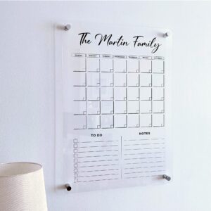 Acrylic Family Planner Wall Calendar - Personalized Calendar 2024, Personalized Dry Erase Board, Dry Erase Calendar, Monthly and Weekly Calendar