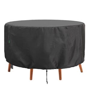 yougfin round patio table cover, 420d patio furniture covers waterproof, outdoor table and chairs cover, 84''d x 28''h