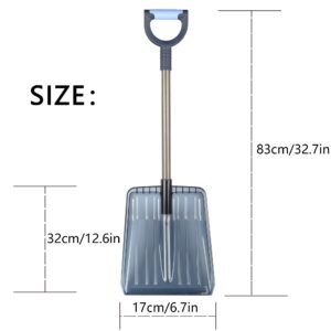 Emergency Snow Shovel, NOSTIFY 32 inch Lightweight Iron Shaft Shovel, Portable Snow Removal for Car Driveway Home Garage and Outdoor Activities