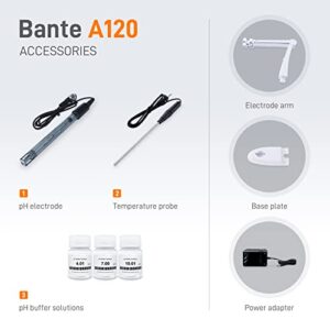 Bante A120 Laboratory pH Meter | Benchtop pH Meter | ±0.002 pH Accuracy, 5 Points Calibration, Selectable ORP Measurement Mode, Auto-Read Endpoint, 1000 Sets of Data Storage