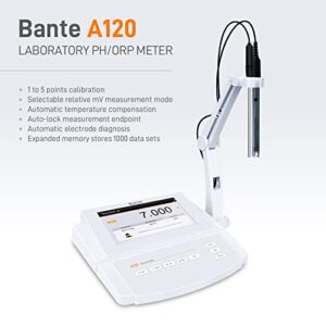 Bante A120 Laboratory pH Meter | Benchtop pH Meter | ±0.002 pH Accuracy, 5 Points Calibration, Selectable ORP Measurement Mode, Auto-Read Endpoint, 1000 Sets of Data Storage