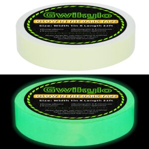 gwikylo glow tape glow in the dark 1 inch x 25 feet waterproof green fluorescent tape for halloween decorations outdoor luminous tape…