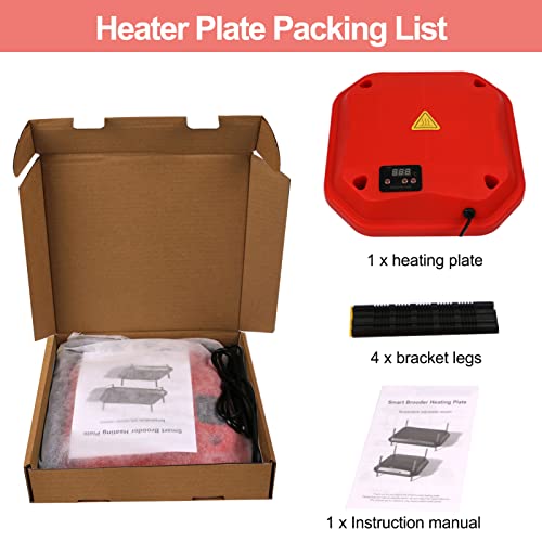 Chick Brooder Heating Plate 10" x 10", Temperature Adjustable Chicken Brooder, Brooder Heater Plate, Chicks Heating Plate for chicks with Adjustable Height 30W Warms Up to 15 Chicks