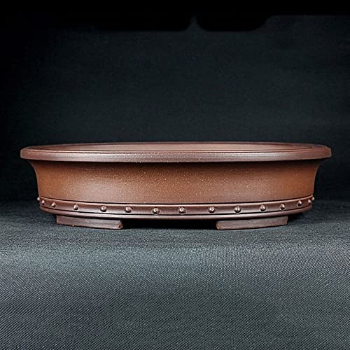 Outdoor Indoor Garden Plant Pots Large Oval Purple Sand Flower Pot Landscaping Decoration Bonsai Flower Pot Plum Pine Cypress Orchid Special Pot Plant Pot Container