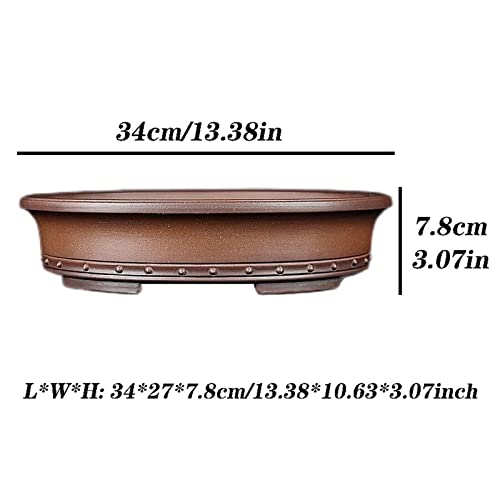 Outdoor Indoor Garden Plant Pots Large Oval Purple Sand Flower Pot Landscaping Decoration Bonsai Flower Pot Plum Pine Cypress Orchid Special Pot Plant Pot Container