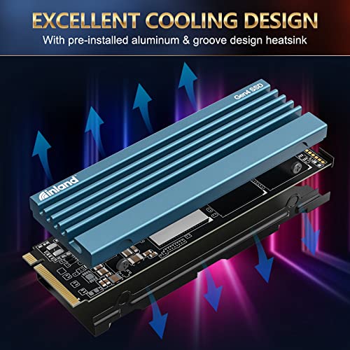 INLAND 8TB Gaming Performance Plus NVMe Internal Gaming SSD Solid State Drive with Heatsink - Gen4 PCIe, M.2 2280, DRAM Cache, 176-Layer TLC 3D NAND Flash, Up to 7000MB/s