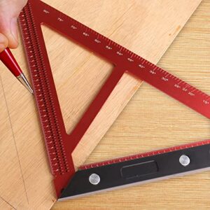 Copgge 10 Inch Large Square Carpenter Triangle Square Framing Tool Precision Woodworking Square Triangle Carpentry Squares with Scribe Holes and Markings for Cabinet Furniture Measuring Tool