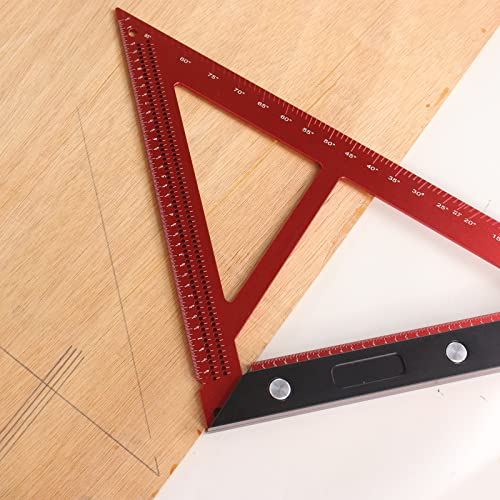 Copgge 10 Inch Large Square Carpenter Triangle Square Framing Tool Precision Woodworking Square Triangle Carpentry Squares with Scribe Holes and Markings for Cabinet Furniture Measuring Tool