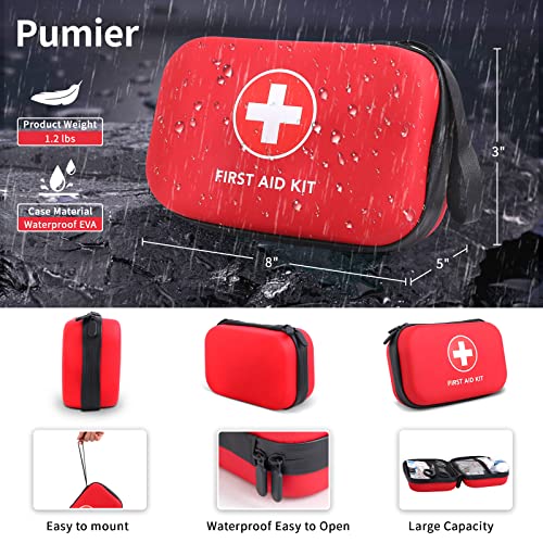 Home-Car-First-Aid-Kit-Camping-Essentials - 263pcs Waterproof Zippers is Ideal for Travel, Office, Boat, Sports, Businesses, Hiking, Emergency Survival (PUMIER)