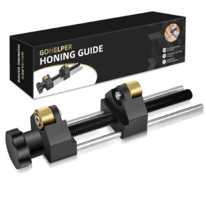 honing guide for chisels and planes with two bronze rollers, chisel sharpening jig, fits chisels or planer blades 0.23” to 4”