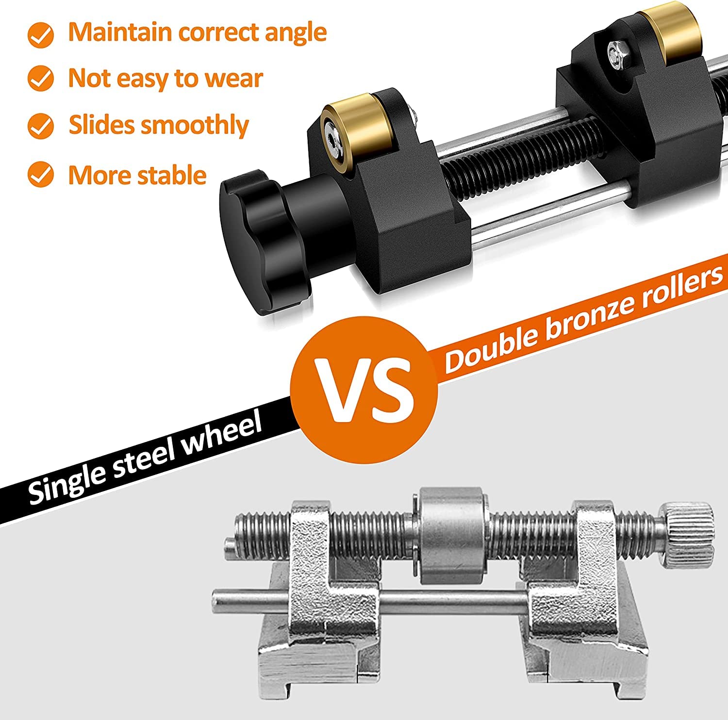 Honing Guide for Chisels and Planes with Two Bronze rollers, Chisel Sharpening Jig, Fits Chisels or Planer Blades 0.23” to 4”