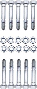 iksi shear pins and nuts fits ariens 532005 53200500 510016 51001600 snow throwers(10 pack)