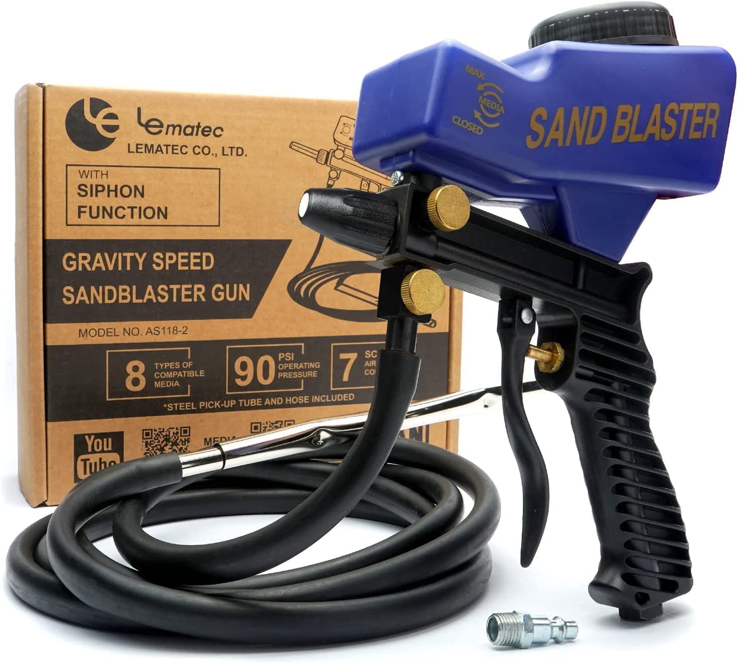 Premium Sandblaster, Oil Water Separator, Air Fittings Bundle