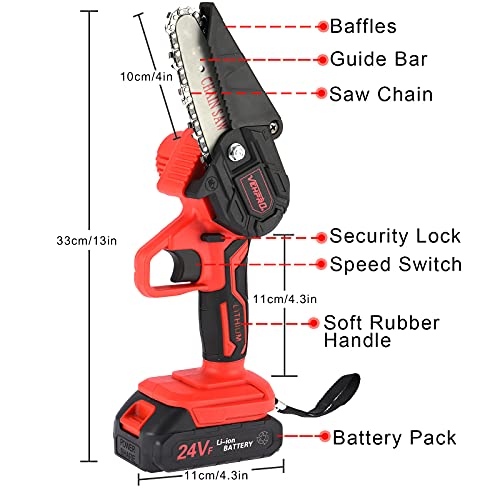 Amikadom #a89va9 24V Electric Cordless Saw Woodworking Electric Chain Saw Wood Cutter