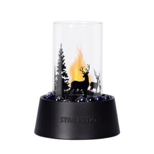 star patio tabletop fire pit - fire bowl with fire glass, ethanol fire pit, unique design mini personal fireplace for indoor & garden - bio ethanol fuel, decor birthday gifts, fb001