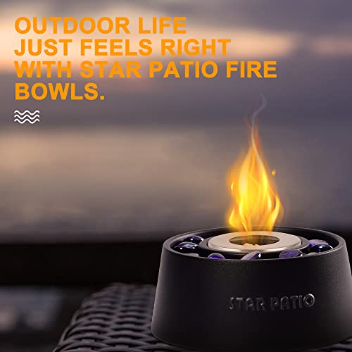 STAR PATIO Tabletop Fire Pit - Fire Bowl with Fire Glass, Ethanol Fire Pit, Unique Design Mini Personal Fireplace for Indoor & Garden - Bio Ethanol Fuel, Decor Birthday Gifts, FB001