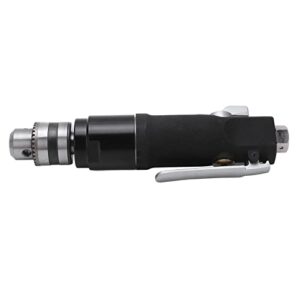 3/8in Air Drill with 3 Jaw Chuck Straight Handle Reversible Adjustable Speed Pneumatic Drilling Tool 900rpm CW CCW(European Style)