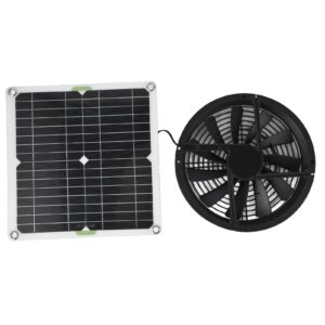 ejoyous solar panel fan kit, 100w waterproof solar powered ventilation fan portable round exhaust fan for greenhouse, pet houses, shed, chicken coops, doghouse