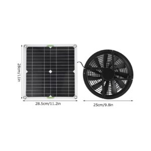 Ejoyous Solar Panel Fan Kit, 100W Waterproof Solar Powered Ventilation Fan Portable Round Exhaust Fan for Greenhouse, Pet Houses, Shed, Chicken Coops, Doghouse