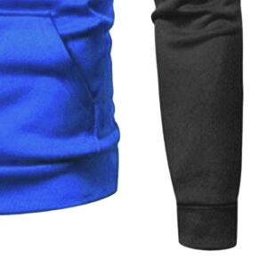 Maiyifu-GJ Men Full Zip Polka Dot Hoodies Casual Slim Fit Gym Hooded Sweatshirt Long Sleeve Sports Hoodie With Kanga Pocket (Blue,Large)