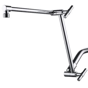 shower head extension arm - 13'' shower arm extension for rain shower head & handheld shower, height and range adjustable, shower extension arm with locking nuts, g1/2 universal connector, chrome