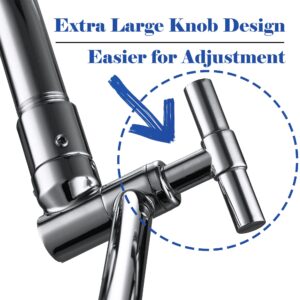 Shower Head Extension Arm - 13'' Shower Arm Extension for Rain Shower Head & Handheld Shower, Height and Range Adjustable, Shower Extension Arm with Locking Nuts, G1/2 Universal Connector, Chrome