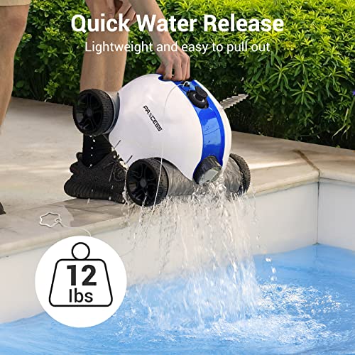 Rock&Rocker Cordless Robotic Pool Cleaner, Automatic Pool Vacuum with Dual-Drive Motors, Up to 90 Mins Working Time, for Above/Inground Swimming Pools Up to 861 Sq Ft, Blue