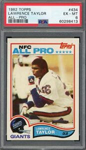 lawrence taylor 1982 topps all-pro football rookie card rc #434 graded psa 6
