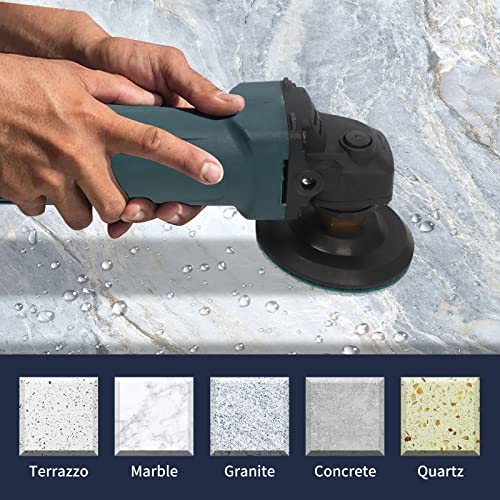 14PACK Diamond Polishing Pads with Rubber Backer & Wool Felt, 4 Inch Wet Dry Marble Granite Polishing Kit for Grinder Drill Polisher, 50-8000 Grit Sanding Pad for Quartz Countertop Tile Stone Concrete