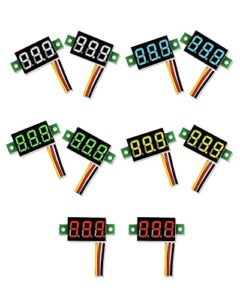 sumklin mini dc voltmeter 3-wire dc 0-100v voltage tester 10pcs 0.28 inch led panel 5 colors combined
