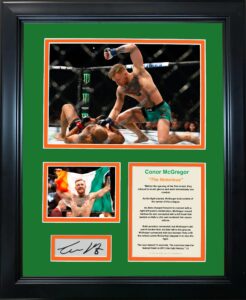 framed conor mcgregor 13 second ko knockout facsimile laser engraved signature auto ufc mma 12"x15" photo collage