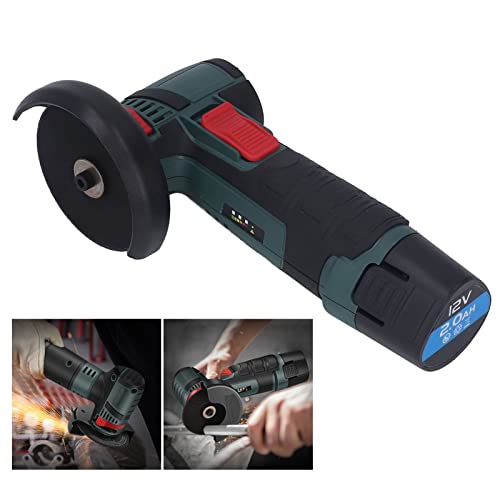 Cordless Angle Grinder, Grinders Power Tools, Brushless Power Angle Grinder 19500RPM Electric Grinding Tool with 2 Cutting Wheels for Interior Decoration, Tile Cutting, 2000mAh Rechargeable(#2)