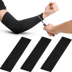 Chuarry 3 Pairs Cut Resistant Arm Protectors for Thin Skin and Bruising Level 5 Arm Protective Sleeves for Men Women (Black)